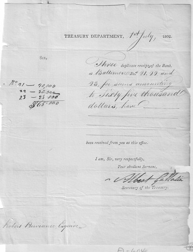 Jefferson treasury secretary - jefferson's,